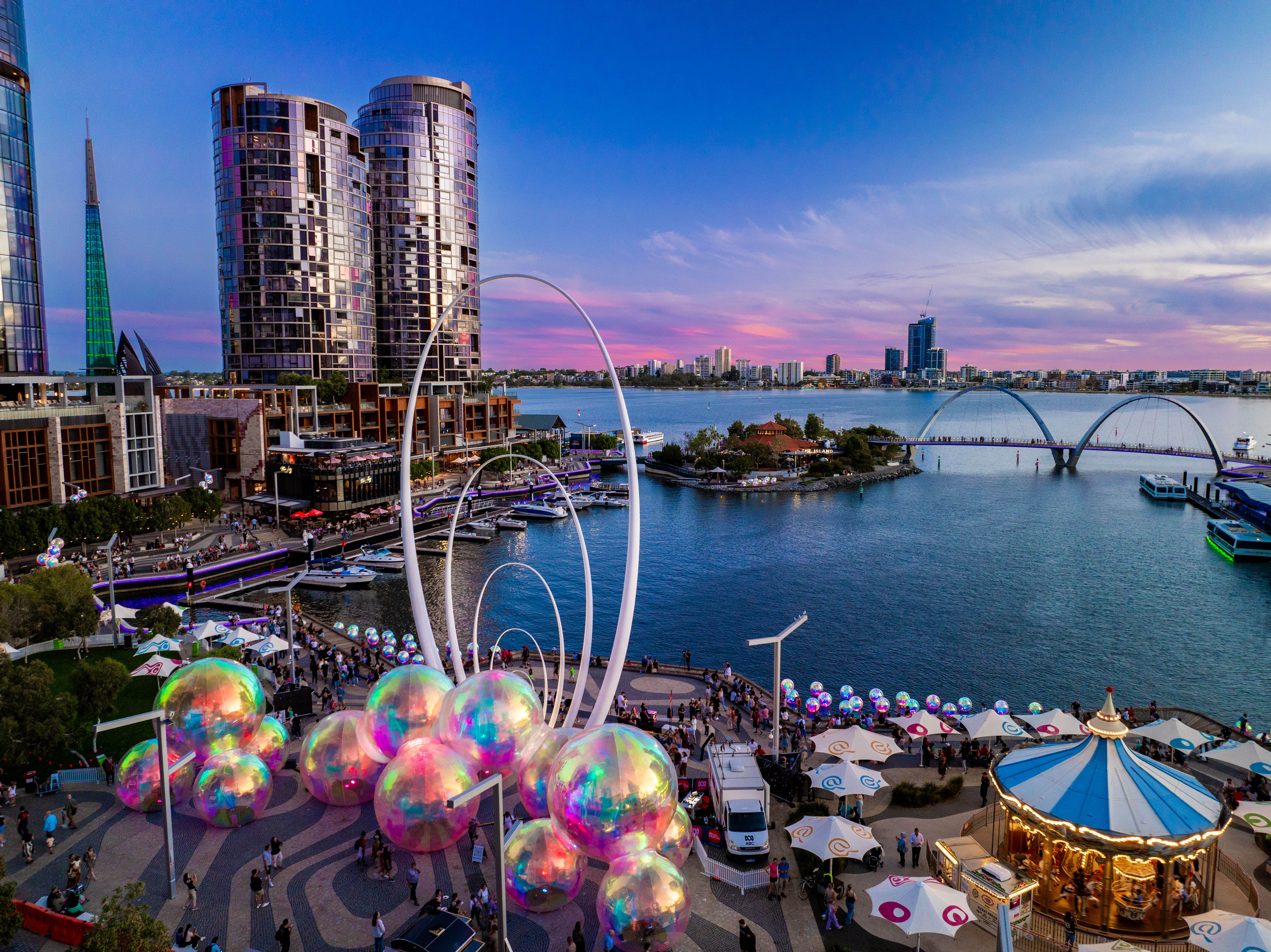 Elizabeth Quay viewed across Perth Water