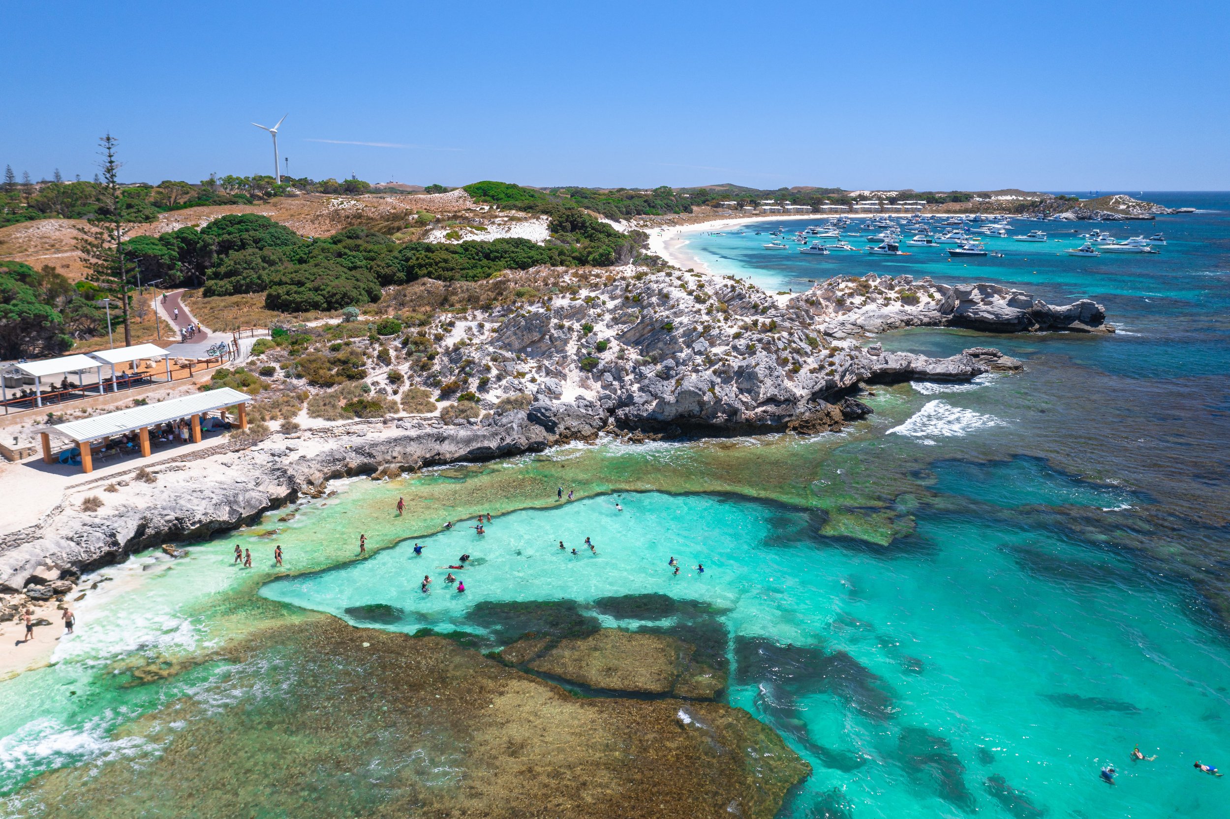 Beach and clear blue water at Rottnest Island